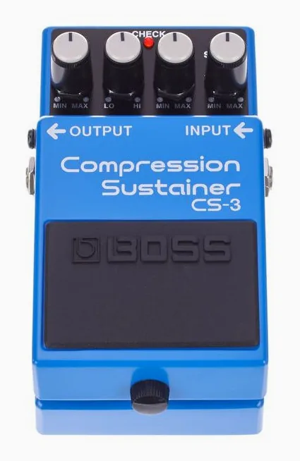 Boss CS-3 Compression Sustainer, wejścia i wyjścia z boku