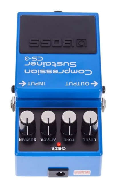 Boss CS-3 Compression Sustainer, gałki widziane z góry