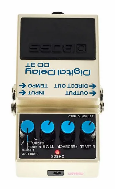 Boss DD-3T Digital Delay, gałki widziane z góry