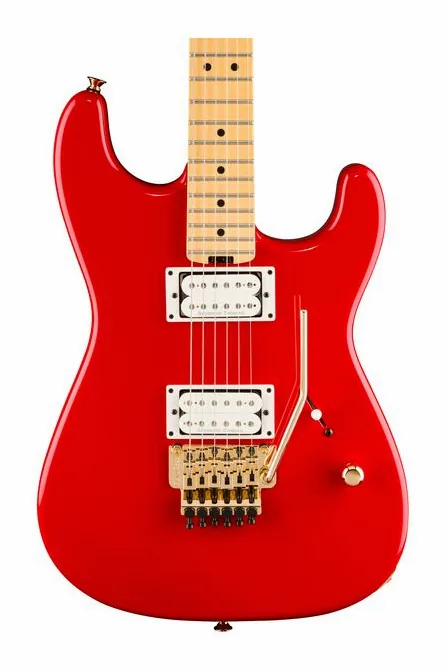Charvel Am NC SD1 HH FR RRD, główka z kluczami i logo