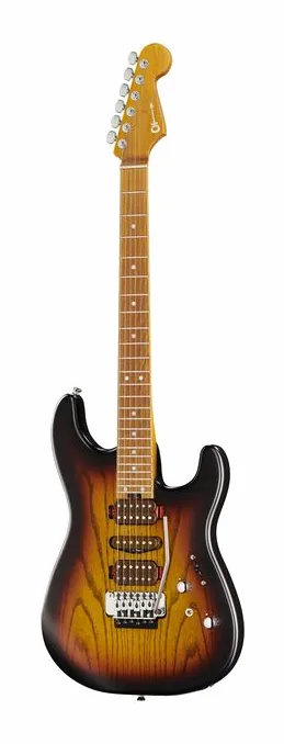 Charvel Guthrie Govan MJ SD24 CM 3TS ujęta od przodu na neutralnym tle