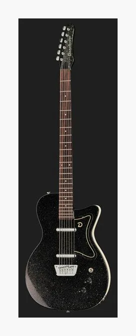 Danelectro 56 Baritone Black Metal Flake, linie korpusu z góry