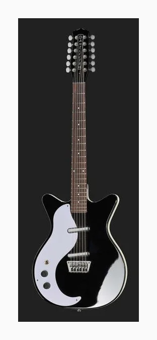 Danelectro 59 Dano 12 Lefthand BK, korpus i lakier z bliska
