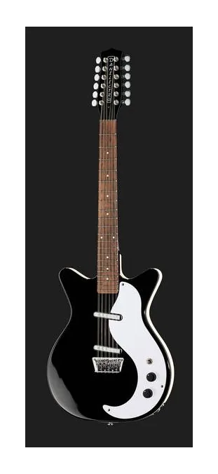 Danelectro 59 Dano 12 Lefthand BK ujęta od przodu na neutralnym tle