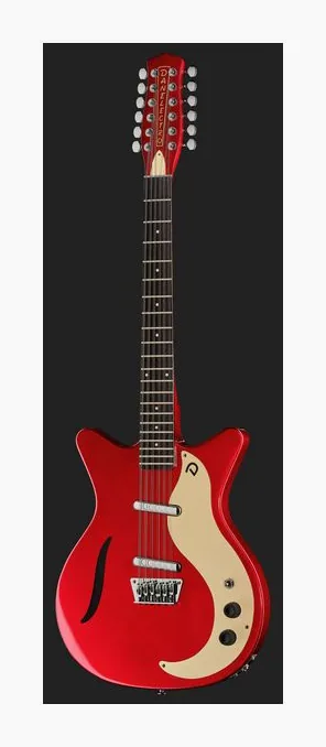 Danelectro 59 Vintage 12 String Dark Aqua ujęta od przodu na neutralnym tle