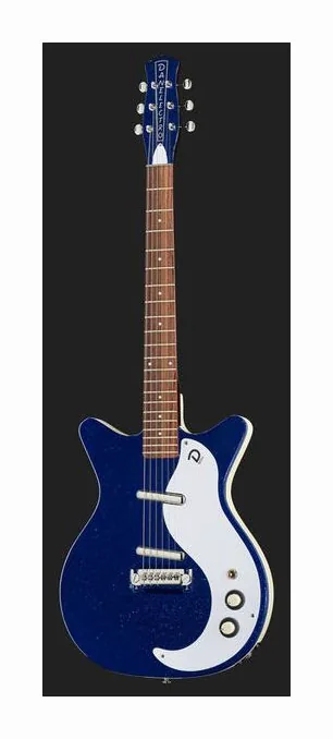 Danelectro 59M NOS+ Blue Metalflake 60th, tył korpusu