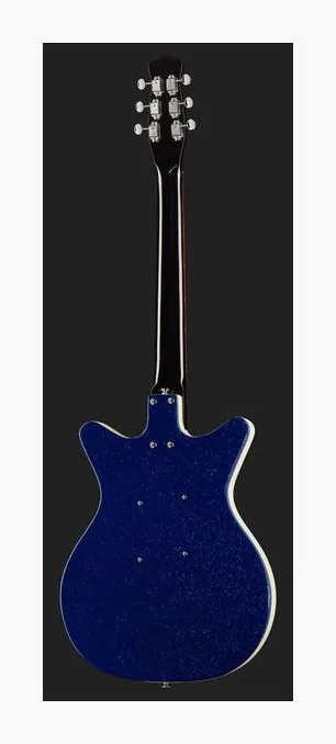 Danelectro 59M NOS+ Blue Metalflake 60th, gryf i podstrunnica z boku