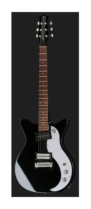 Danelectro 59X Black, główka z kluczami i logo
