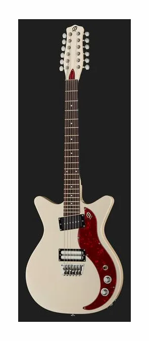 Danelectro 59X12 vintage cream, linie korpusu z góry