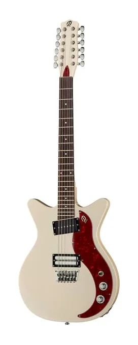 Danelectro 59X12 vintage cream ujęta od przodu na neutralnym tle