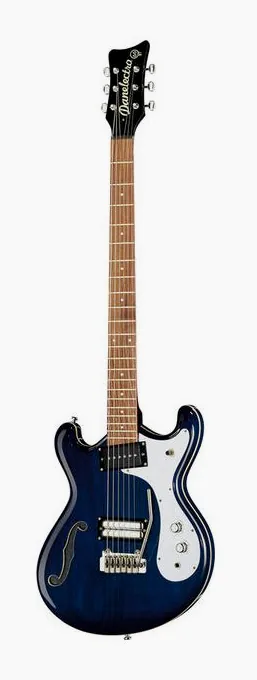 Danelectro 66BT Blue Burst sfotografowana frontalnie