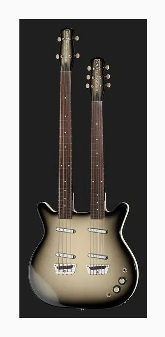 Danelectro DB604 Black Burst, gryf i podstrunnica z boku