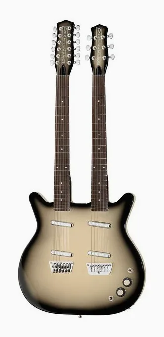 Danelectro DB612-BBS ujęta od przodu na neutralnym tle