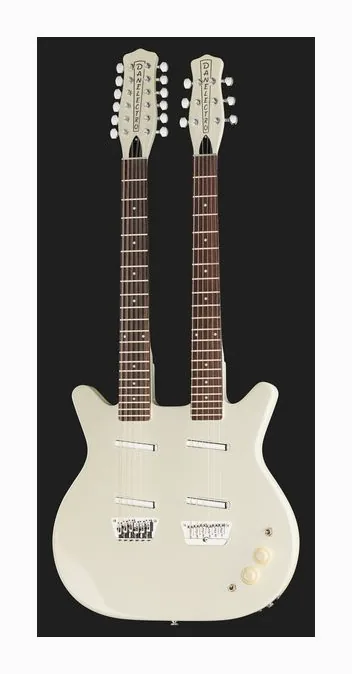 Danelectro Doubleneck 612 White, gryf i podstrunnica z boku