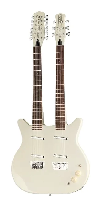 Danelectro Doubleneck 612 White sfotografowana frontalnie