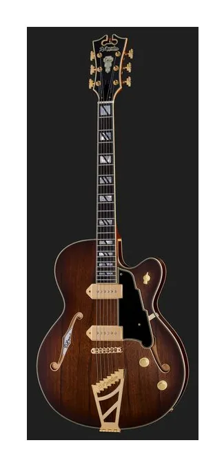 DAngelico Deluxe 59 Satin Brown Burst, przetworniki i gałki regulacji