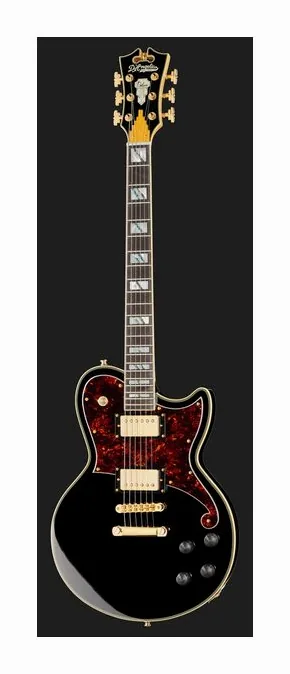 DAngelico Deluxe Atlantic Solid Black, prog zerowy i pierwsze pozycje na gryfie