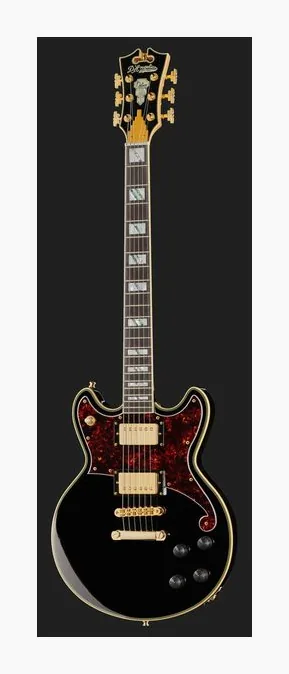 DAngelico Deluxe Brighton Matte Walnut z bliska od przodu
