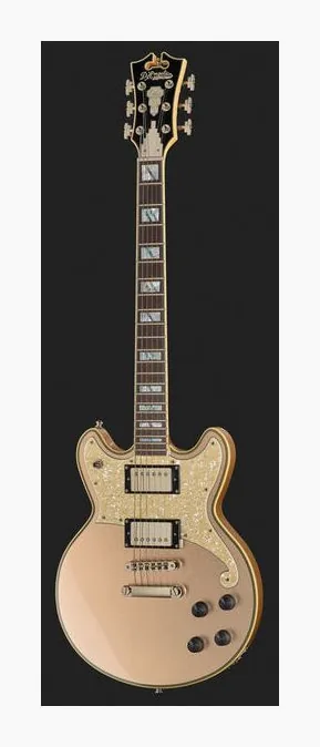 DAngelico Deluxe Brighton Desert Gold, główka z kluczami i logo