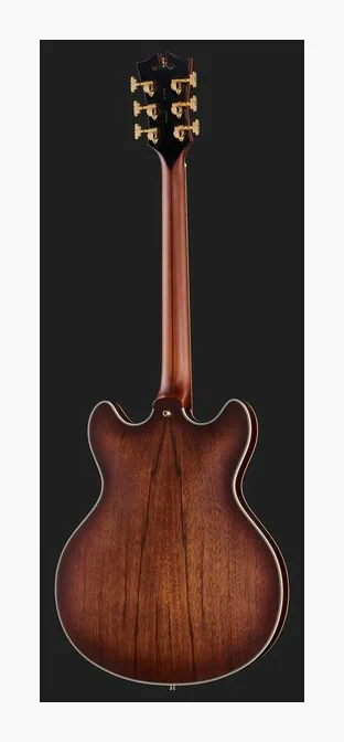 DAngelico Deluxe DC Satin Brown Burst, prog zerowy i pierwsze pozycje na gryfie