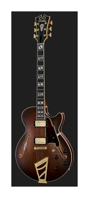 DAngelico Deluxe SS Satin Honey z bliska od przodu