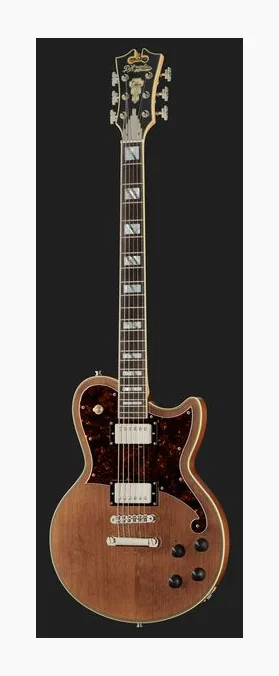 DAngelico DLX Atlantic Baritone Walnut, korpus i lakier z bliska