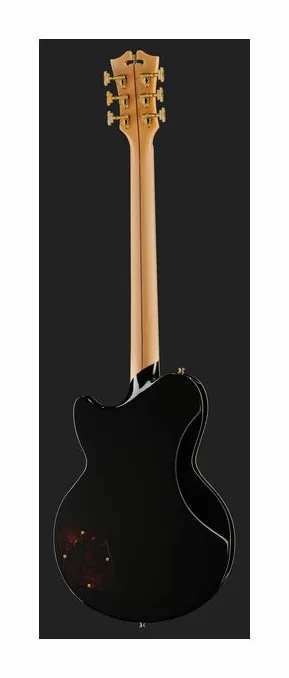 DAngelico DLX Atlantic Bariton Solid BLK, przetworniki i gałki regulacji