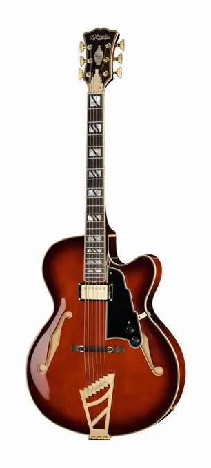 DAngelico Excel 16 Amaretto Burst z bliska od przodu