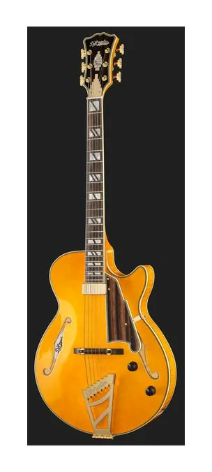 DAngelico Excel SS XT Vintage Nat Quilt sfotografowana frontalnie
