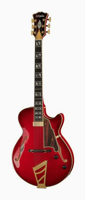 DAngelico Excel SS Soho Dark Cherry Burs ujęta od przodu na neutralnym tle