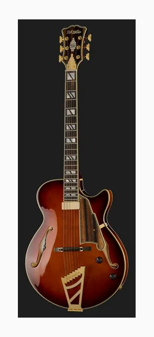 DAngelico Excel SS Soho Amaretto Burst, linie korpusu z góry