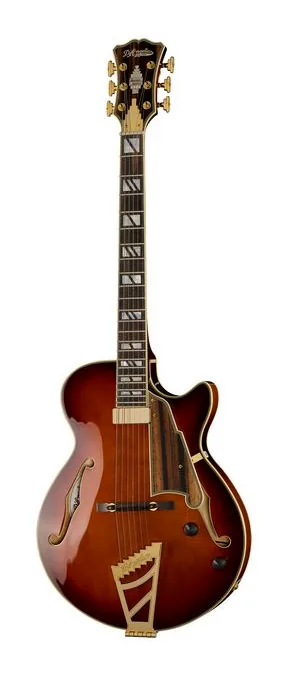DAngelico Excel SS Soho Amaretto Burst sfotografowana frontalnie