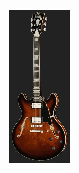 DAngelico Premier DC Brown Burst, przełącznik przetworników i gniazdo wyjściowe
