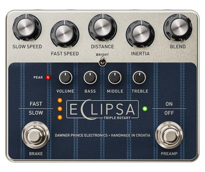 Dawner Prince Eclipsa Triple Rotary, footswitch z bliska