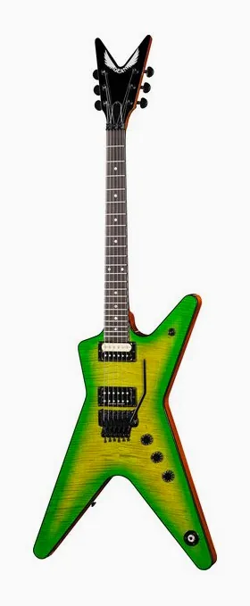 Dean Guitars USA ML Floyd Flame Top Slime sfotografowana frontalnie