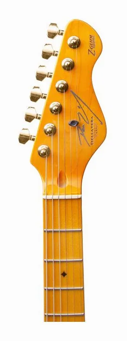 Dean Zelinsky Private Label Dellatera ATW Blonde Flame, przełącznik przetworników i gniazdo wyjściowe