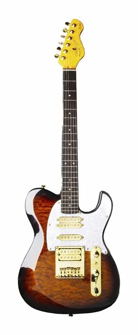 Dean Zelinsky Private Label Dellatera ATW Walnut Burst ujęta od przodu na neutralnym tle