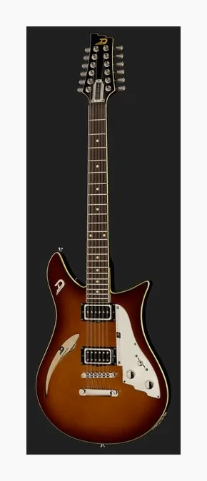 Duesenberg Double Cat 12 Vintage Burst, linie korpusu z góry
