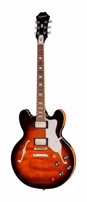 Epiphone Bonehead Riviera DTSB ujęta od przodu na neutralnym tle