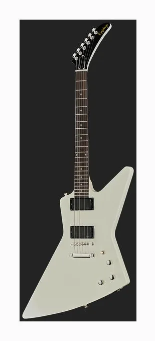 Epiphone Explorer 80s EMG Classic White, przełącznik przetworników i gniazdo wyjściowe