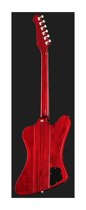 Epiphone Firebird Wine Red LH, główka z kluczami i logo