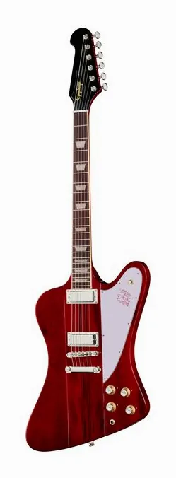 Epiphone Firebird Wine Red sfotografowana frontalnie