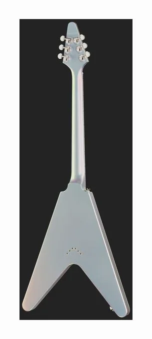 Epiphone Flying V 70s Maui Blue, główka z kluczami i logo