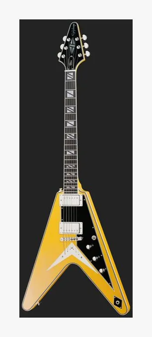 Epiphone Flying V Prophecy Aged BTB, główka z kluczami i logo