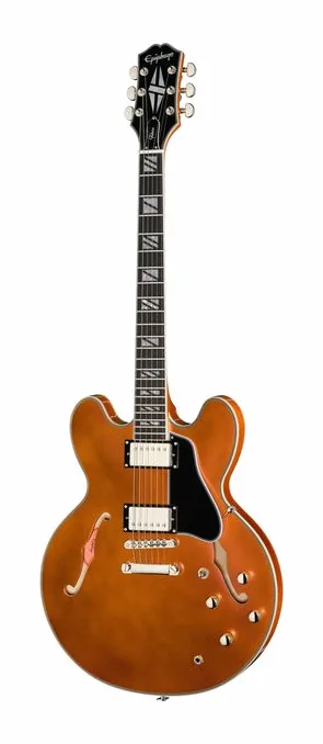Epiphone Futura ES-355 Firestorm Shift ujęta od przodu na neutralnym tle