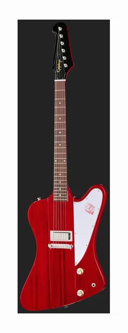 Epiphone IGC 1963 Firebird I Re Cherry, główka z kluczami i logo