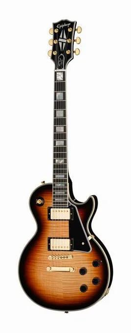 Epiphone IGC Les Paul Custom SB ujęta od przodu na neutralnym tle