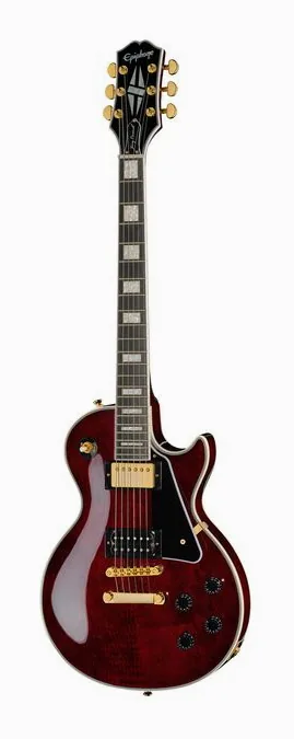 Epiphone Jerry Cantrell Wino LP Custom sfotografowana frontalnie