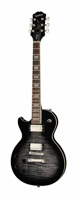 Epiphone Les Paul Tribute Plus EB ujęta od przodu na neutralnym tle