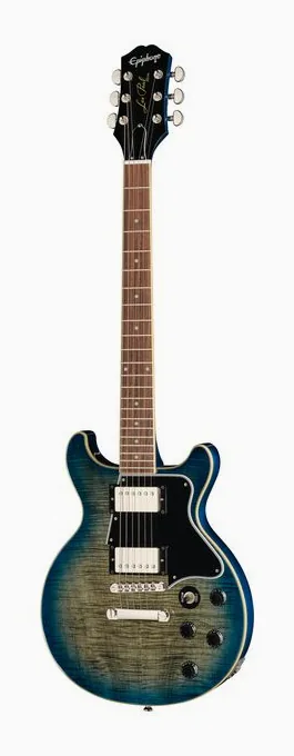 Epiphone Les Paul Special DC Cherry Red ujęta od przodu na neutralnym tle